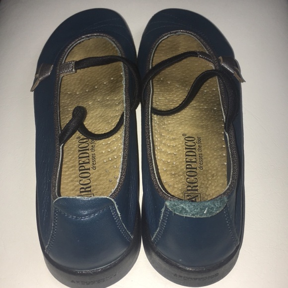 A’RCOPEDICO Blue Leather Mary Janes EUC 39 - Picture 3 of 8